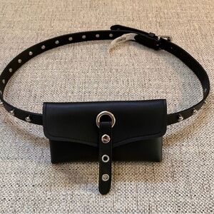 Rebecca Minkoff Black Leather Silver
Studded Belt Bag Brand New with Tags
